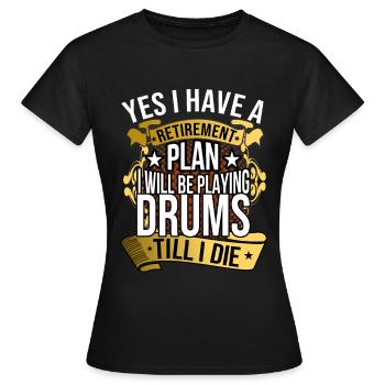 Tambours - T-shirt Femme - noir - Devant - AI Model Female 172 dark (172cm)