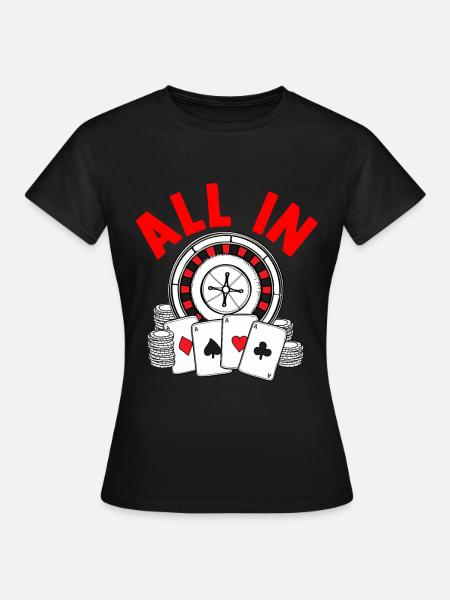 Poker Casino Royal Flush Full House Gambling Diamonds - Women's T-Shirt - black