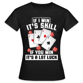Poker Kartenspiel SiegerTexas Hold'em Pik Bluff - Frauen T-Shirt - Schwarz - Vorne - AI Model Female 172 dark (172cm)