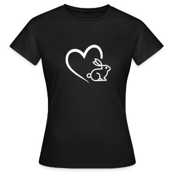 Hase Herz Kaninchen Osterhase Ostergeschenk - Frauen T-Shirt - Schwarz - Vorne - AI Model Female 172 dark (172cm)