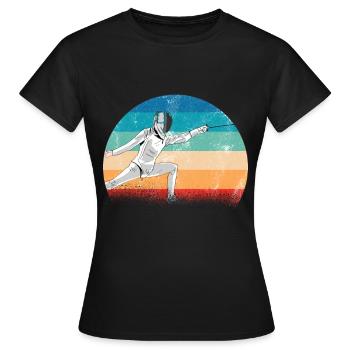 Escrime conception escrime masque duel sabre sport - T-shirt Femme - noir - Devant - AI Model Female 172 dark (172cm)