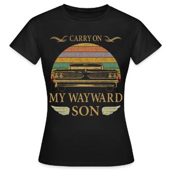 Carry On My Wayward Son Vintage Tee - Frauen T-Shirt - Schwarz - Vorne - AI Model Female 172 dark (172cm)