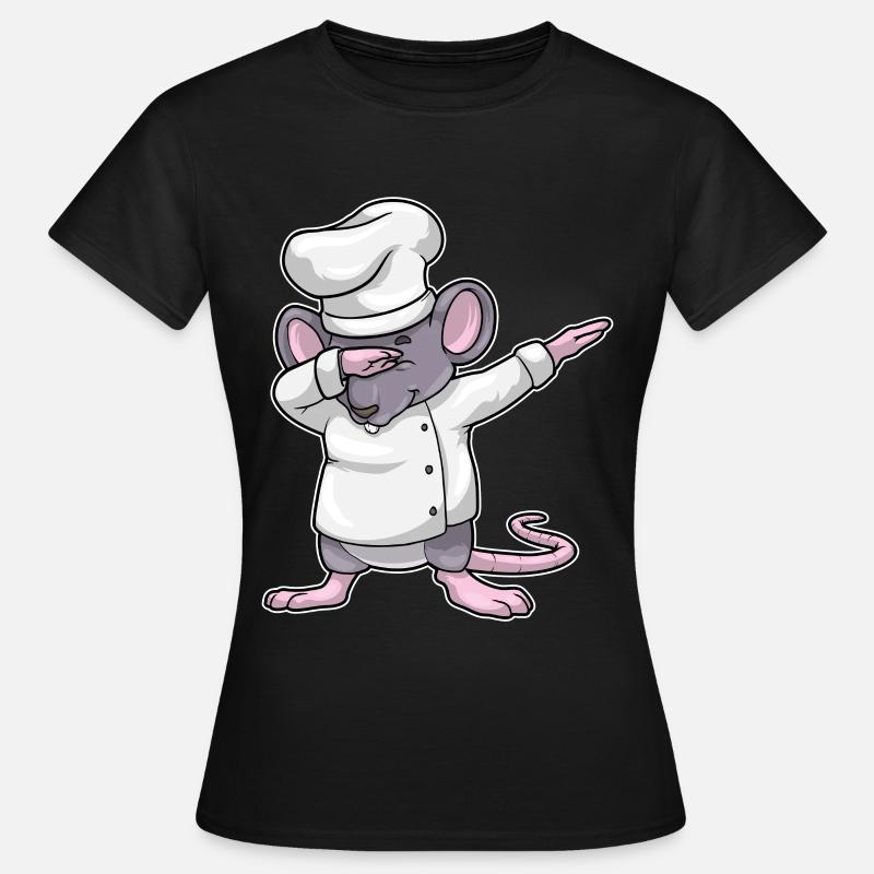 Ratto come chef con un cappello da chef al ballo hip hop Dab - Maglietta da donna - nero