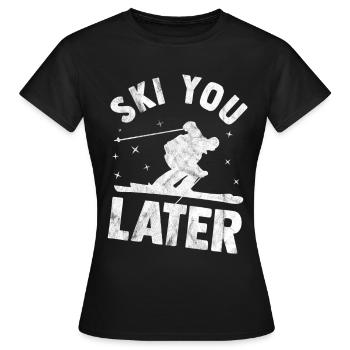 ski - Women's T-Shirt - black - Front - AI Model Female 172 dark (172cm)