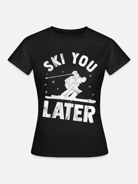 Ski - Dame-T-shirt - sort