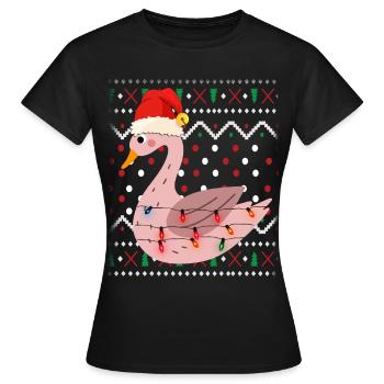Noël laid de cygne - T-shirt Femme - noir - Devant - AI Model Female 172 dark (172cm)