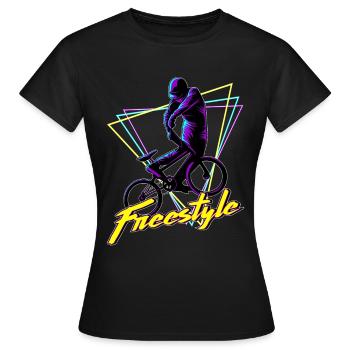 Cadeau BMX Halfpipe Freestyle Stunt Vaporwave - T-shirt Femme - noir - Devant - AI Model Female 172 dark (172cm)