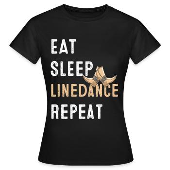 Linedance musique country western danse sport - T-shirt Femme - noir - Devant - AI Model Female 172 dark (172cm)