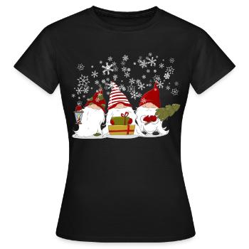 Nordische Weihnachten Gnome Elfen Wichtel Geschenk - Frauen T-Shirt - Schwarz - Vorne - AI Model Female 172 dark (172cm)