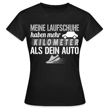 Joggen - Meine Laufschuhe Haben Mehr Kilometer Als - Frauen T-Shirt - Schwarz - Vorne - AI Model Female 172 dark (172cm)