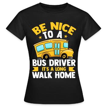 Bus Busfahrer Omnibus Öpnv Beruf Fernbus Autobus - Frauen T-Shirt - Schwarz - Vorne - AI Model Female 172 dark (172cm)
