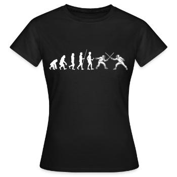 Fechten Degen Schwertkampf Florett Fechtsport épéé - Frauen T-Shirt - Schwarz - Vorne - AI Model Female 172 dark (172cm)