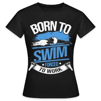Swimming diving swimming pool outdoor swimming pool water sea - Women's T-Shirt - black - Front - AI Model Female 172 dark (172cm)