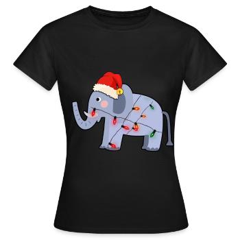 Noël laid d'éléphant - T-shirt Femme - noir - Devant - AI Model Female 172 dark (172cm)