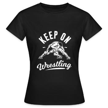 Wrestling Ground Fighting Grappling Fighting - Women's T-Shirt - black - Front - AI Model Female 172 dark (172cm)