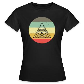 Maçon franc-maçon Illuminati - T-shirt Femme - noir - Devant - AI Model Female 172 dark (172cm)