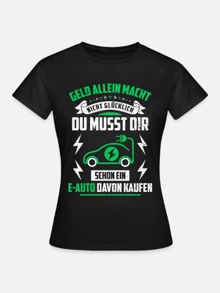 E-Auto Elektroauto - Frauen T-Shirt - Schwarz