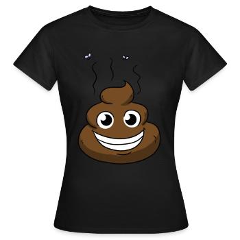Comic poop - Women's T-Shirt - black - Front - AI Model Female 172 dark (172cm)