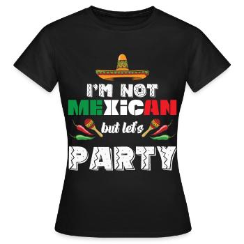 Mexican party mariachi band sombrero - Women's T-Shirt - black - Front - AI Model Female 172 dark (172cm)