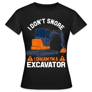 Construction de routes d'excavatrice - T-shirt Femme - noir - Devant - AI Model Female 172 dark (172cm)