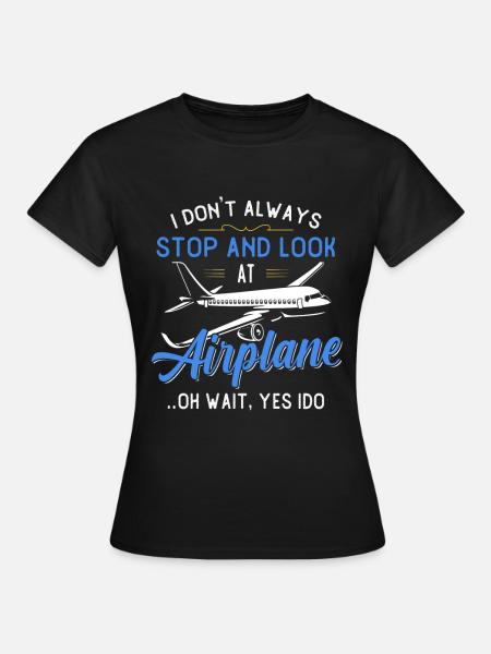 Flieger Flugzeug Landebahn Geschenk fliegen - Frauen T-Shirt - Schwarz