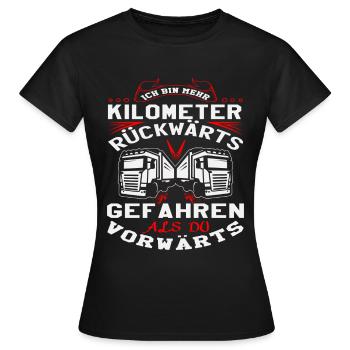 Trucker LKW Fahrer Fernfahrer Brummi Geschenk - Frauen T-Shirt - Schwarz - Vorne - AI Model Female 172 dark (172cm)