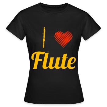 Flutist Octave Flute Aerophone Gift Flute - Women's T-Shirt - black - Front - AI Model Female 172 dark (172cm)