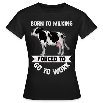 Kühe Kuh Rind Milchkuh Bauer Cow Euter - Frauen T-Shirt - Schwarz - Vorne - AI Model Female 172 dark (172cm)