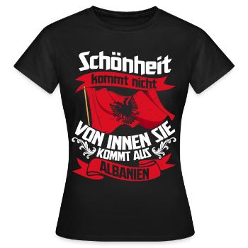 Albanien Kosovo Tirana Balkan Shqip Albaner Flagge - Frauen T-Shirt - Schwarz - Vorne - AI Model Female 172 dark (172cm)