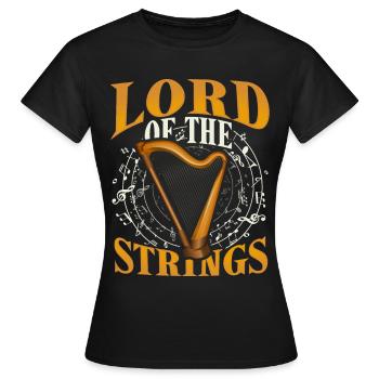Harpe cordes cordes chordophone instrument à cordes - T-shirt Femme - noir - Devant - AI Model Female 172 dark (172cm)