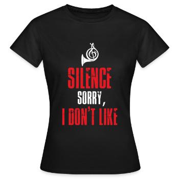 Klaxon Silence instrument à vent concert joueur de cor - T-shirt Femme - noir - Devant - AI Model Female 172 dark (172cm)