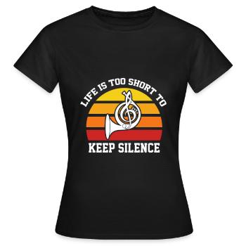Horn Retro Concert Band Musicien de concert - T-shirt Femme - noir - Devant - AI Model Female 172 dark (172cm)