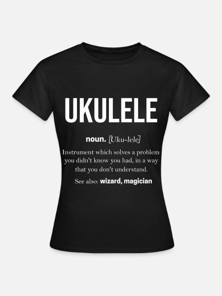 Ukulele - Frauen T-Shirt - Schwarz