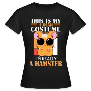 Maman hamster, papa hamster, hamster, - T-shirt Femme - noir - Devant - AI Model Female 172 dark (172cm)