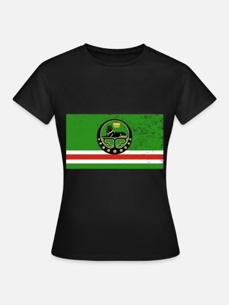 Tchétchénie effet vintage drapeau tchétchène - T-shirt Femme - noir