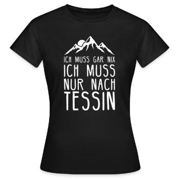 Tessin Kanton Schweiz Geschenk Swiss - Frauen T-Shirt - Schwarz - Vorne - AI Model Female 172 dark (172cm)