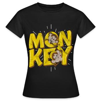 monkey - Women's T-Shirt - black - Front - AI Model Female 172 dark (172cm)