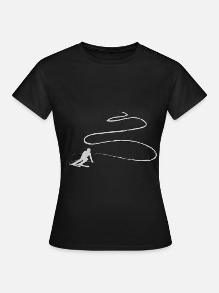 Ski Luft mit Freizeit und Skiurlaub auf Skiern - Frauen T-Shirt - Schwarz