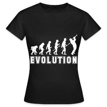 Trompeten Evolution Musiker Blaskapelle - Frauen T-Shirt - Schwarz - Vorne - AI Model Female 172 dark (172cm)