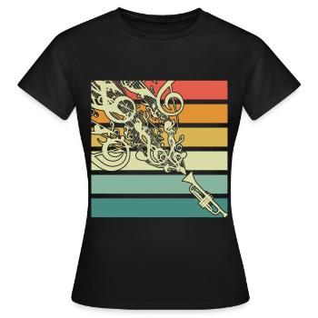 Trompete Musiker Blasinstrument Blaskapelle - Frauen T-Shirt - Schwarz - Vorne - AI Model Female 172 dark (172cm)