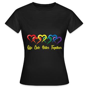 Gay Love Gay Gay Pride Cadeau Pride - T-shirt Femme - noir - Devant - AI Model Female 172 dark (172cm)