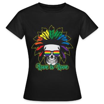 Gay Love Gay Gay Pride Cadeau Pride - T-shirt Femme - noir - Devant - AI Model Female 172 dark (172cm)