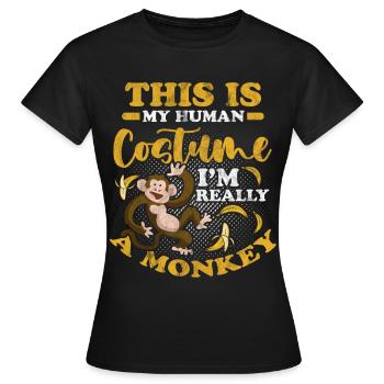 Affe Kostüm Gorilla Primat Monkey Primat Tier - Frauen T-Shirt - Schwarz - Vorne - AI Model Female 172 dark (172cm)
