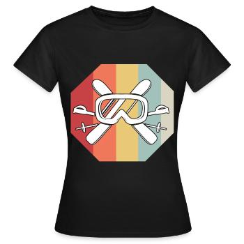 Ski - Frauen T-Shirt - Schwarz - Vorne - AI Model Female 172 dark (172cm)