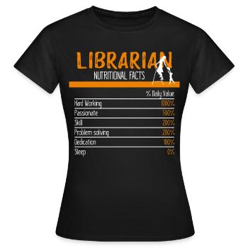Ingrédients bibliothécaires - T-shirt Femme - noir - Devant - AI Model Female 172 dark (172cm)