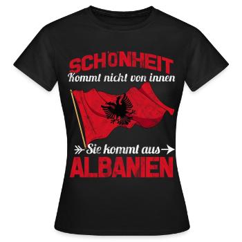 Drapeau albanais beauté Kosovo Tirana Shqiptar - T-shirt Femme - noir - Devant - AI Model Female 172 dark (172cm)