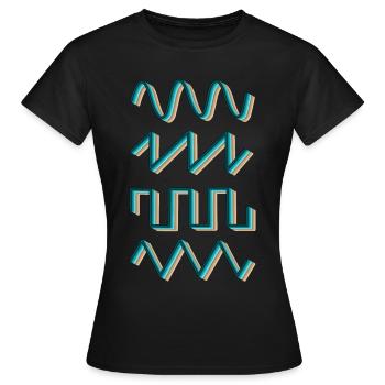 Synthétiseur Synthétiseur Audio Analog Waves - T-shirt Femme - noir - Devant - AI Model Female 172 dark (172cm)