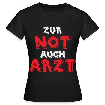 Notarzt Sanitäter Arzt Krankenwagen Ersthelfer - Frauen T-Shirt - Schwarz - Vorne - AI Model Female 172 dark (172cm)