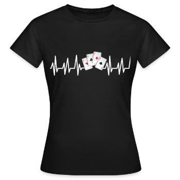 Poker Casino Hold'em Pik Pokerface Bluff - Frauen T-Shirt - Schwarz - Vorne - AI Model Female 172 dark (172cm)