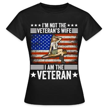 Veteran Girl Army Military Soldier Navy Gift - Women's T-Shirt - black - Front - AI Model Female 172 dark (172cm)